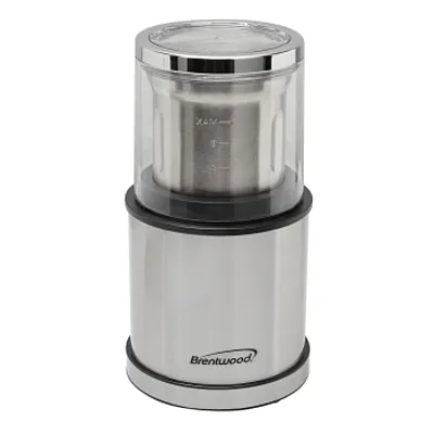 Brentwood 75 Gram Electric Wet and Dry Coffee Bean, Herb and Spice Grinder
