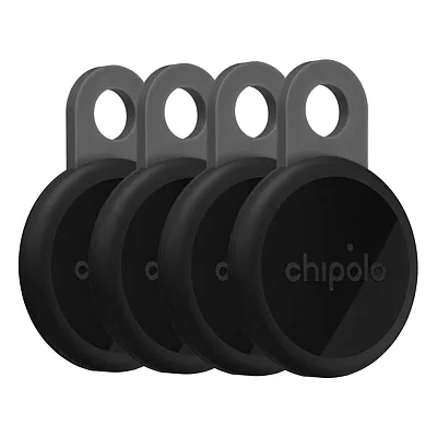 Chipolo Rso.0000007 Loop Rechargeable Device Tracking Tag (4 Pack; Charcoal)