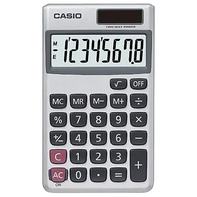 CASIO SL300VE/SL300SV Wallet 8-Digit Solar Calculator