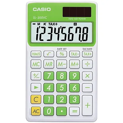 CASIO SL300VCGNSIH Solar Wallet Calculator with 8-Digit Display 
