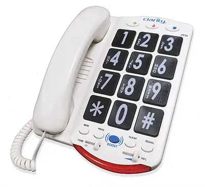 Clarity JV35 76560.001 50Db Phone Large Black Keys