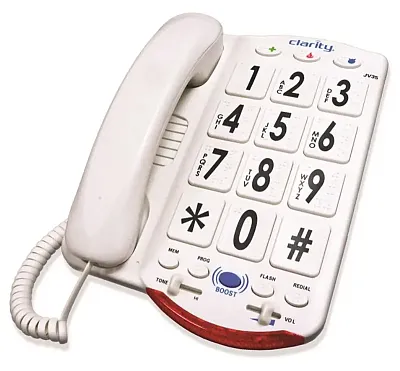 Clarity JV35W 76557.101 50Db Phone Large White Keys