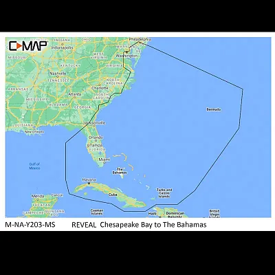 CMAP MNAY203MS Reveal Chart Chesapeake Bay-Bahamas