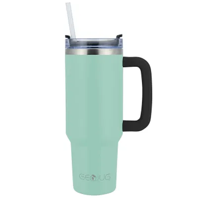 Brentwood GEOJUG 40oz Insulated Stainless Steel Tumbler Cup in Blue with Handle
