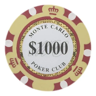 Monte Carlo Poker Chips 13 5 Gram 25 Pack CPMC-1000