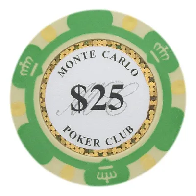 Monte Carlo Poker Chips 13 5 Gram 25 Pack CPMC-25