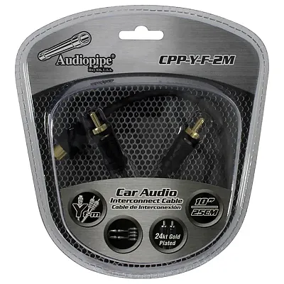 Audiopipe 24Kt Gold Plated Interconnect Cable  1 Female To 2 Mal
