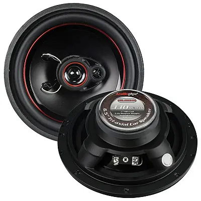 Audiopipe Redline 6.5&quot; 3 Way 5 Oz Magnet Car Speaker Slim Style(