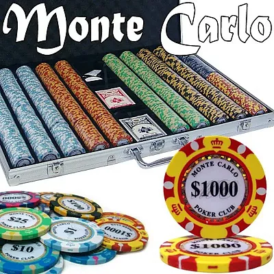 Pre-Pack - 1000 Ct Monte Carlo Chip Set Aluminum Case PCS-2606