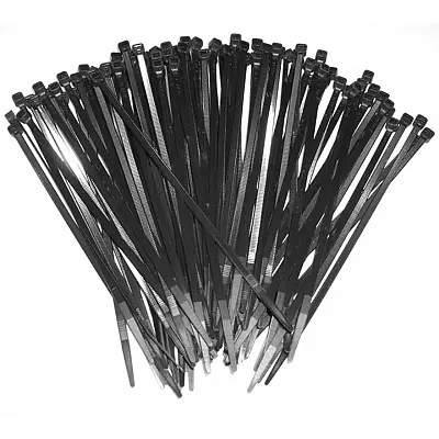 15&quot; Black Wire Ties (100 Pcs)