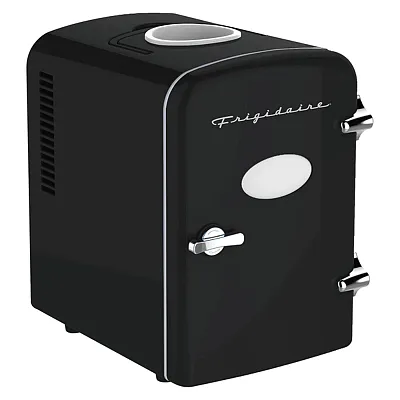 Frigidaire Efmis171-Black 6+1-Can 48-Watt Retro Mini Portable Fridge With Top-Mo