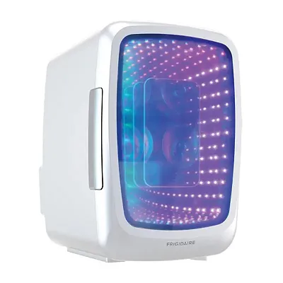 Frigidaire Efmis179-White 6-Can Retro Gaming Light-Up Portable Beverage Mini Fri