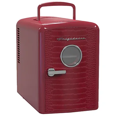 Frigidaire Efmis181-Redcroc 9-Can Mini Fridge Cooler, Crocodile Door (Red)