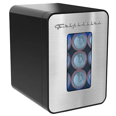 Frigidaire Efmis200-Ss 15-Can Retro Mini Beverage Fridge, Stainless Steel Door W