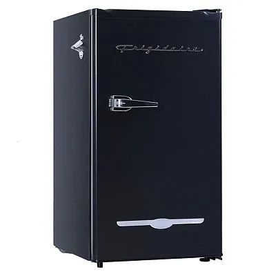 Frigidaire Efr376-B-Black 3.2-Cu.-Ft. 65-Watt Retro Bar Fridge With Side Bottle