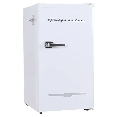 Frigidaire Efr376-B-White 3.2-Cu.-Ft. 65-Watt Retro Bar Fridge With Side Bottle