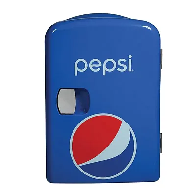 Pepsi Mis133Pep 6-Can Portable Mini Fridge, Mis133Pep, Blue