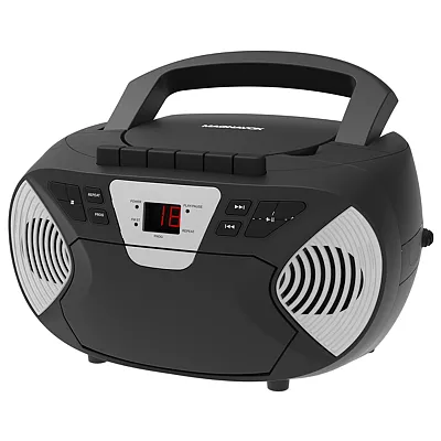 Magnavox Mrcd386-Black 10-Watt Portable Cd Cassette Am/Fm Radio Boom Box With Au