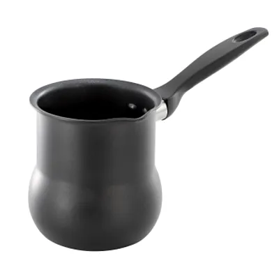 Better Chef 0.6 Quart Aluminum Nonstick Turkish Coffee Warmer in Black with Cool
