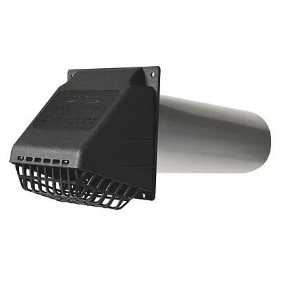 Deflecto Rvhablk4 4-In. Wide-Mouth Dryer Vent Hood Kit With Damper, Detachable B