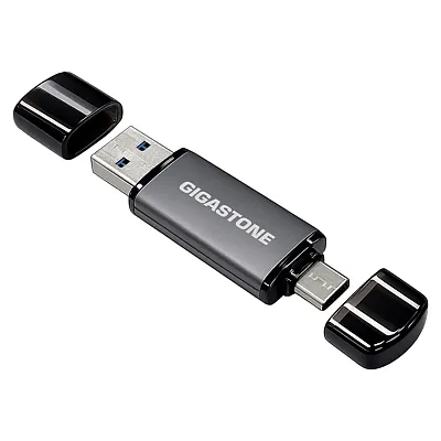 Gigastone Gs-Ac4400Gy-128Gb-1Pk-R Dual Usb-C And Usb-A Flash Drive, Usb 3.2 Gen