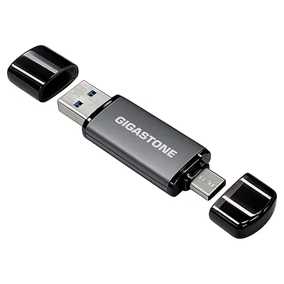 Gigastone Gs-Ac4400Gy-256Gb-1Pk-R Dual Usb-C And Usb-A Flash Drive, Usb 3.2 Gen