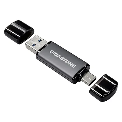 Gigastone Gs-Ac4400Gy-64Gb-1Pk-R Dual Usb-C And Usb-A Flash Drive, Usb 3.2 Gen 1