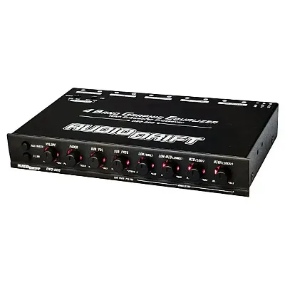 Audiodrift 4 Band Graphic Equalizer With Subwoofer Output Dual Color Illuminatio