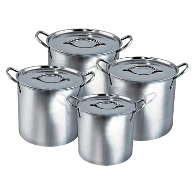 Eurohome 3000 Stainless Steel Stock Pot With Lid, 4-Piece Set