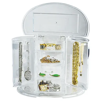 Elle Ell31065 Clear Acrylic Jewelry Organizer, 10.75 In. X 6 In. X 9 In.