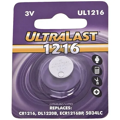 Ultralast Ul1216 Ul1216 Cr1216 Lithium Coin Cell Battery
