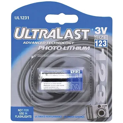 Ultralast Ul1231 Ul1231 3-Volt Cr123A Lithium Photo Battery