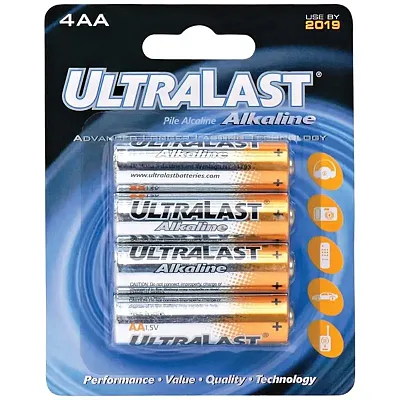 Ultralast Ula4Aa Ula4Aa Aa Alkaline Batteries, 4 Pk