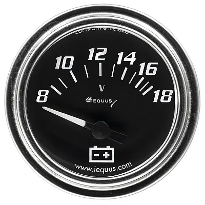 EQUUS E7268 Gauge Voltmeter 2&#039; 8-18V 90 Deg