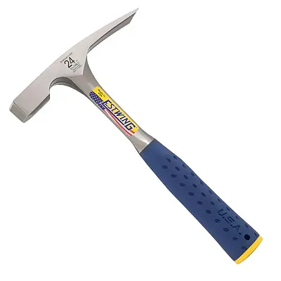 Estwing 24 Oz. Bricklayer / Mason???s Smooth Face Hammer - Blue Shock Reduction 