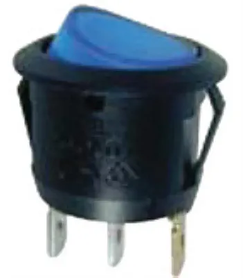 Switch Round Rocker W/Blue Led10 Pack