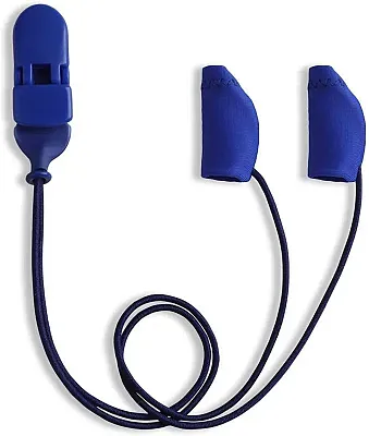 Ear Gear Micro Corded (Binaural) | Up to 1" Hearing Aids | Blue 56349
