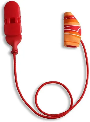 Ear Gear Micro Corded (Mono) | Up to 1" Hearing Aids | Orange-Red 56337