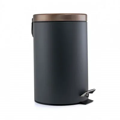 Elama 12 Liter Stylish Grey and Copper Soft Pedal Office, Kitchen and Bathroom T