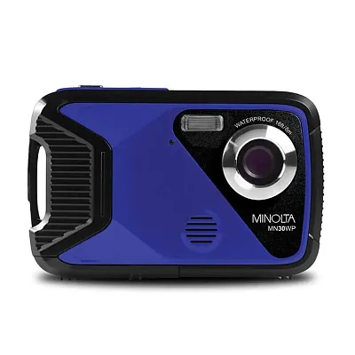 Minolta Mn30Wp-Bl Mn30Wp Waterproof 4X Digital Zoom 21 Mp/1080P Digital Camera (