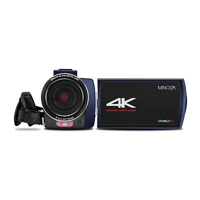 Minolta Mn4K25Nv-W-Bl Mn4K25Nv 4K Ultra Hd Ir Night Vision Camcorder With Batter