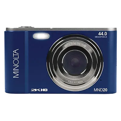 Minolta Mnd20-Bl Mnd20 16X Digital Zoom 44 Mp/2.7K Ultra Hd Digital Camera (Blue