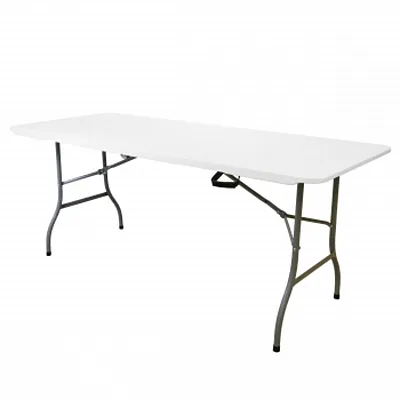 Elama 8 Foot Plastic Folding Table in White