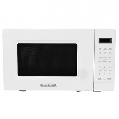 Black and Decker 0.7 Cu Ft 700 Watt LED Digital Microwave Oven in White with Chi