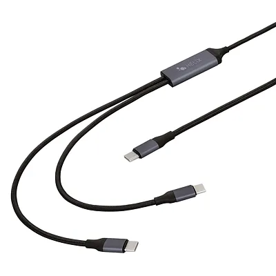 Helix Ethc2Pdb 100-Watt 2-In-1 Usb-C To Dual Usb-C Charge And Sync Cable, 4.5 Ft