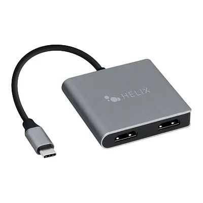 Helix Ethhub4 Proseries Usb Connect 4-In-1 Usb-C Adapter With Dual Hdmi, Usb-C,
