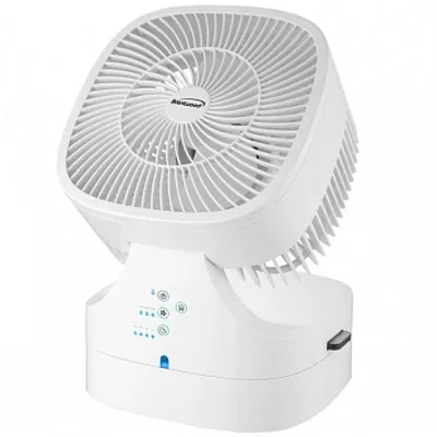 Brentwood 8 Inch Three Speed Oscillating Desktop Fan with Remote Control in Whit
