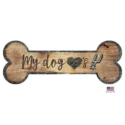 Fan Creations San Antonio Spurs Distressed Dog Bone Wooden Sign