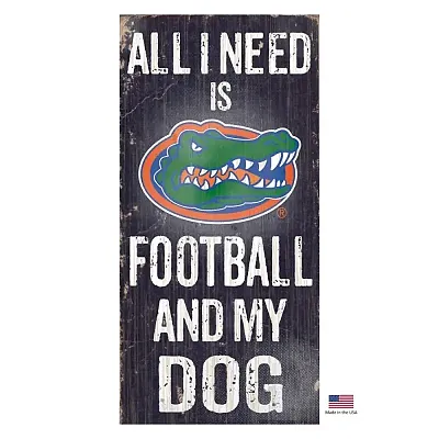 Fan Creations Florida Gators Distressed Football And My Dog Sign