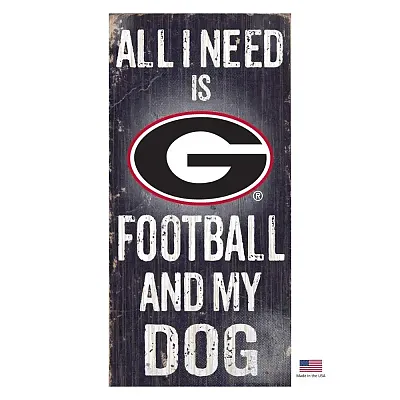 Fan Creations Georgia Bulldogs Distressed Football And My Dog Sign